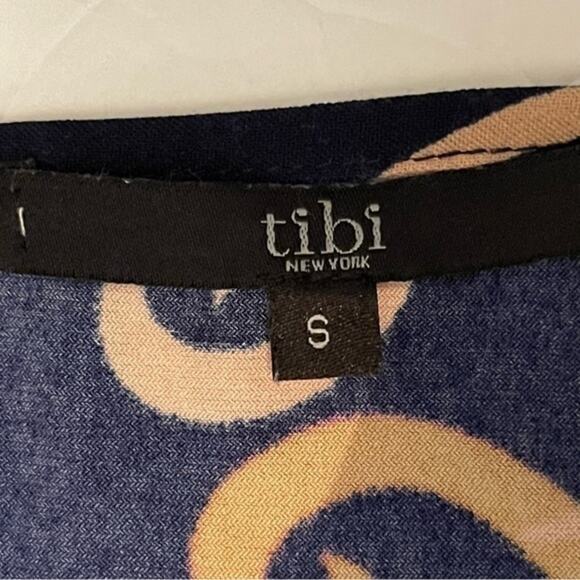 Tibi Black Gold Blue Bold Print Date Night Event Shift Dress NWOT Size S - Picture 9 of 12